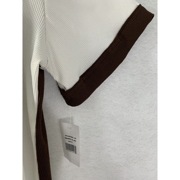 Moa Moa Top Women 1X Multicolor Block T Shirt Waffle Knit USA Cottage Casual NWT - Picture 6 of 9